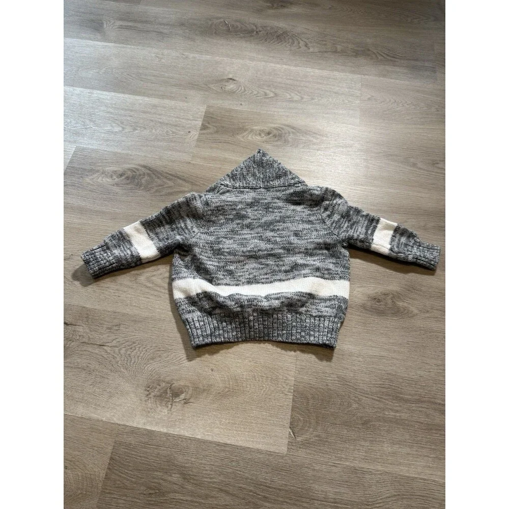 Cat & Jack 18M Toddler Cardigan Sweater Gray Stripe Button Front